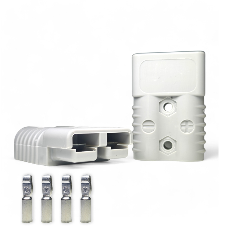 Anderson plugs, Anderson-style connectors, 45A connector, 50A connector, 120A connector, 175A connector, 350A connector, battery connector, DC power, Munqo